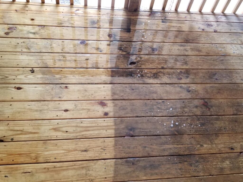 Deck Cleaning Before and After